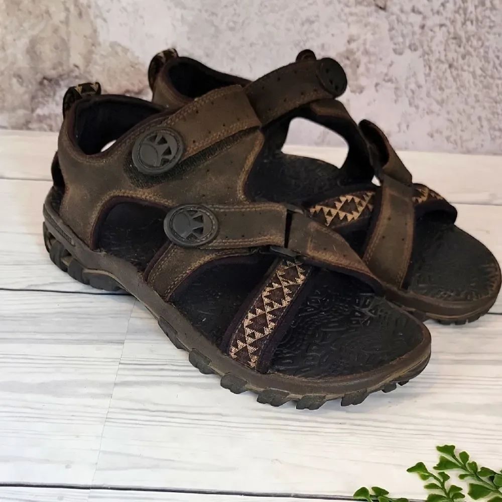High Sierra Boulder Dark Brown Men's Leather Sandals Size 11M
